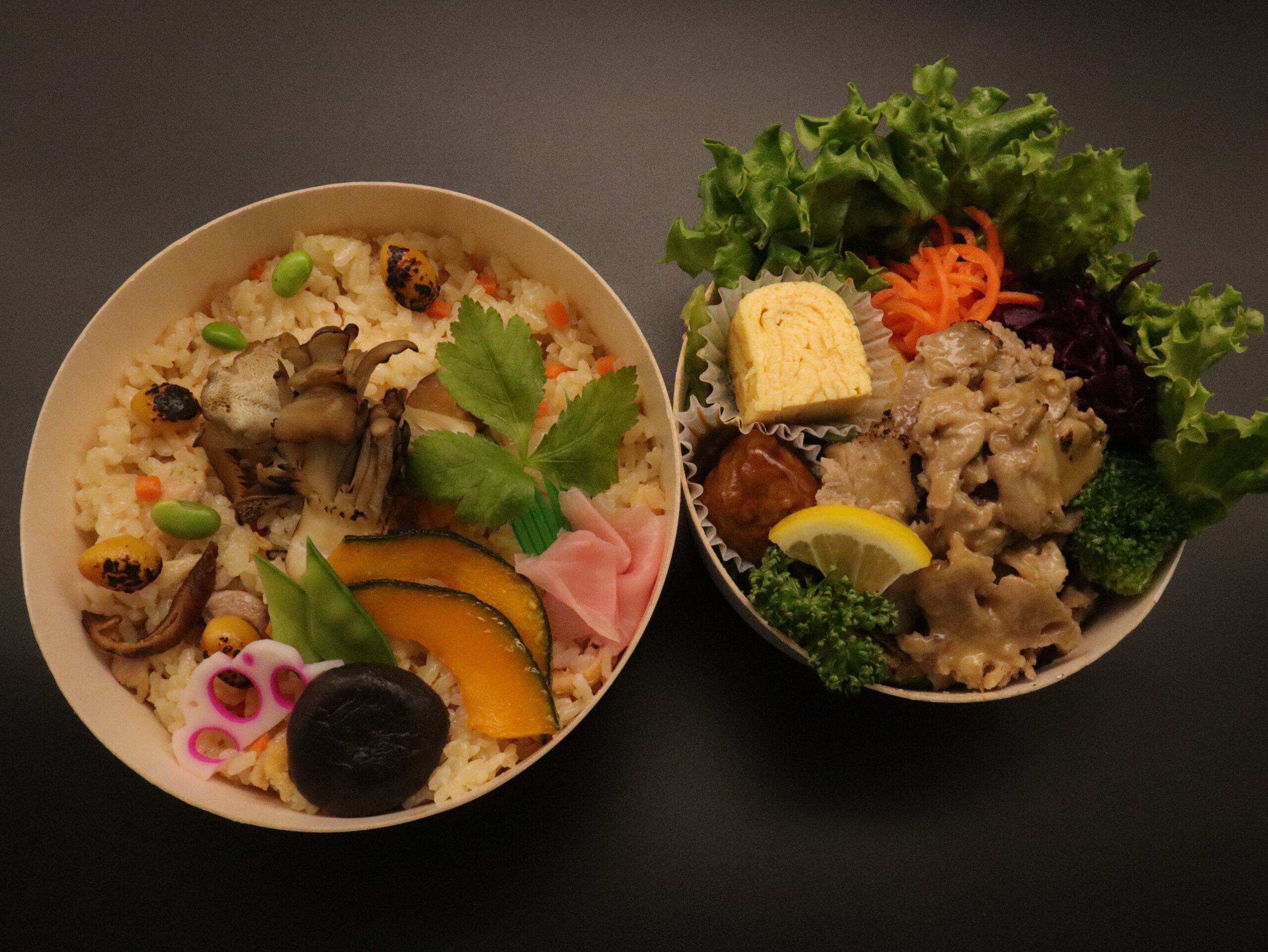 802 二段わっぱ弁当(京都の炊き込みご飯と豚の西京焼き)